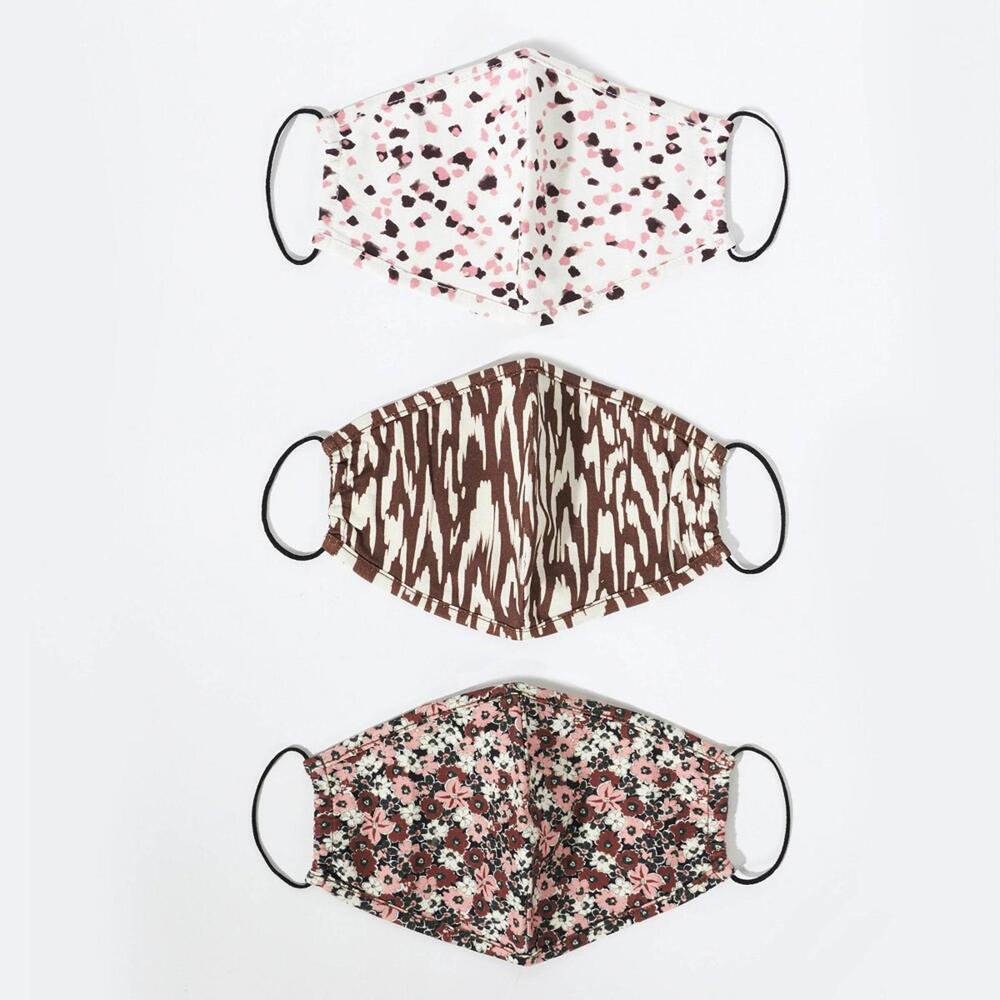 10 X Sanctuary Mask Organic Cotton Adult 3pk Printed Cotton Polka Dot Face Mask